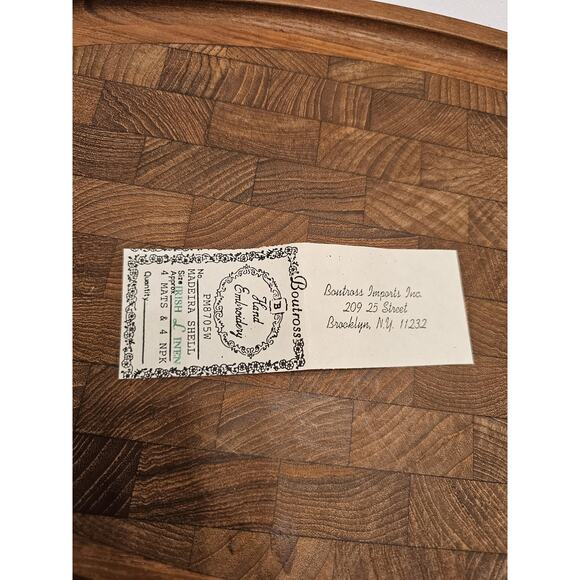 Irish Linen 8 Placemats & 8 Napkins Boutross Madeira Shell Set Hand Embroidery - Picture 10 of 14